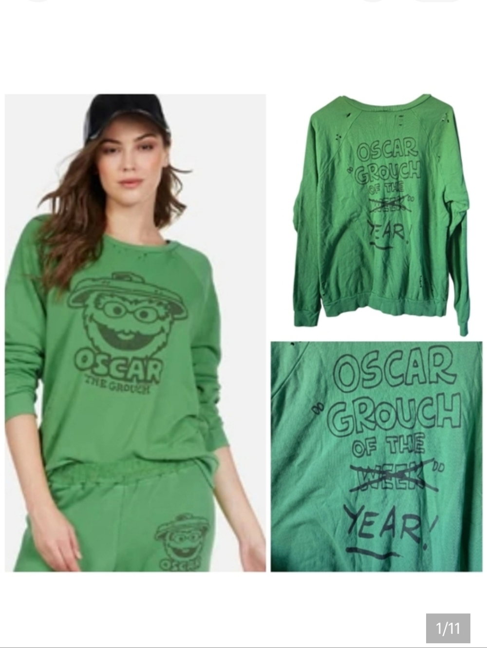 Lauren Moshi Oscar The Grouch sweatshirt